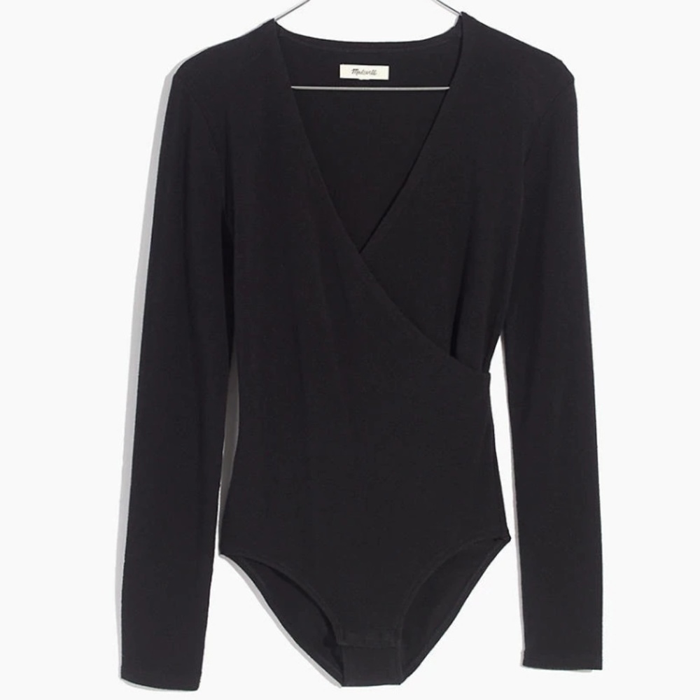 Madewell Wrap Bodysuit in True Black